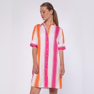Vilagallo Striped Pink & Orange Dress